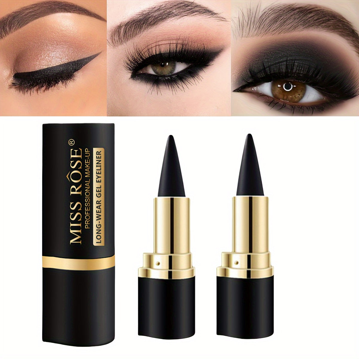 [Popular Choice] 2-Piece Kajal Eyeliner & Eyeshadow Duo - Effortless Application for Stunning Cat Eye & Smoky Looks - Ideal for Halloween & Daily Glam