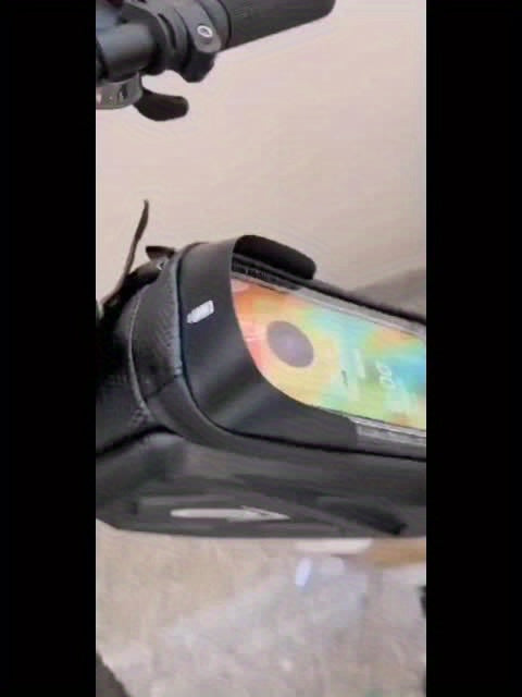 Waterproof Bike Front Frame Bag With TPU Touch Screen Visor And Rain Cover - Bike Storage And Phone Holder For Mountain Bikes (suitable For Phones Under 7 Inches)