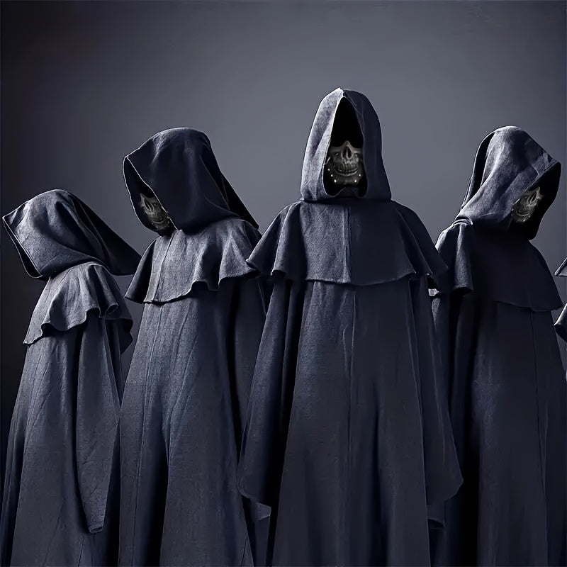 Cosplay Master Kit - Durable Full Face Mask, Half Skull Mask, and Hand Coverings with Sleek Design, Black Finish, Versatile for Halloween, Performance, LARP, Parties, and Events - Premium Plastic Construction, Comfortable Wea