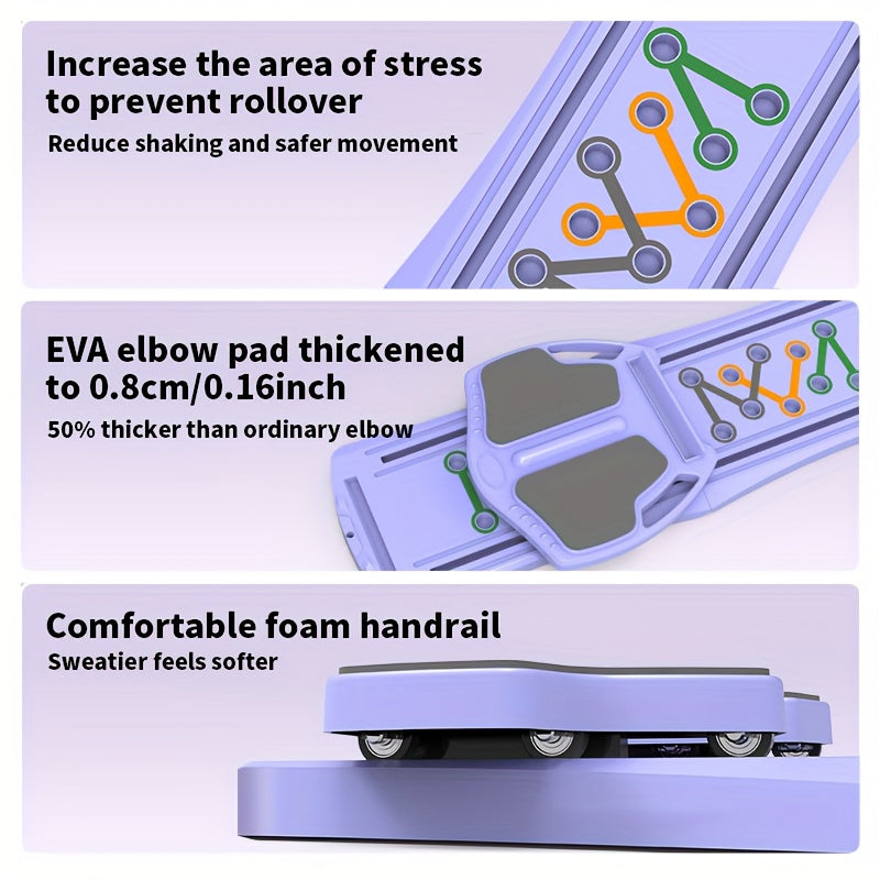 8-in-1 Home Gym Fitness Set with Abdominal Trainer, Balance Board, Resistance Bands, Yoga Mat & Pull-Up Bars - Full-Body Workout System for Core Strength, Cardio, Pilates, Sliding/Running Training - Manual Operation, No Batte