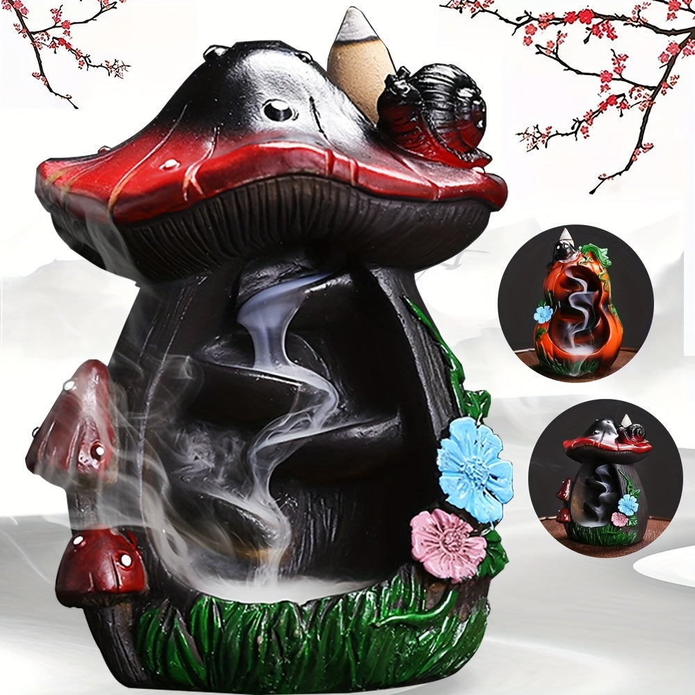 1pc Exquisite Waterfall Incense Burner - Handcrafted Resin Aromatherapy Decor - Aesthetically Pleasing Home Fragrance for Festive Seasons & Everyday Use - Ideal Christmas, Easter, Halloween, Thanksgiving Gift