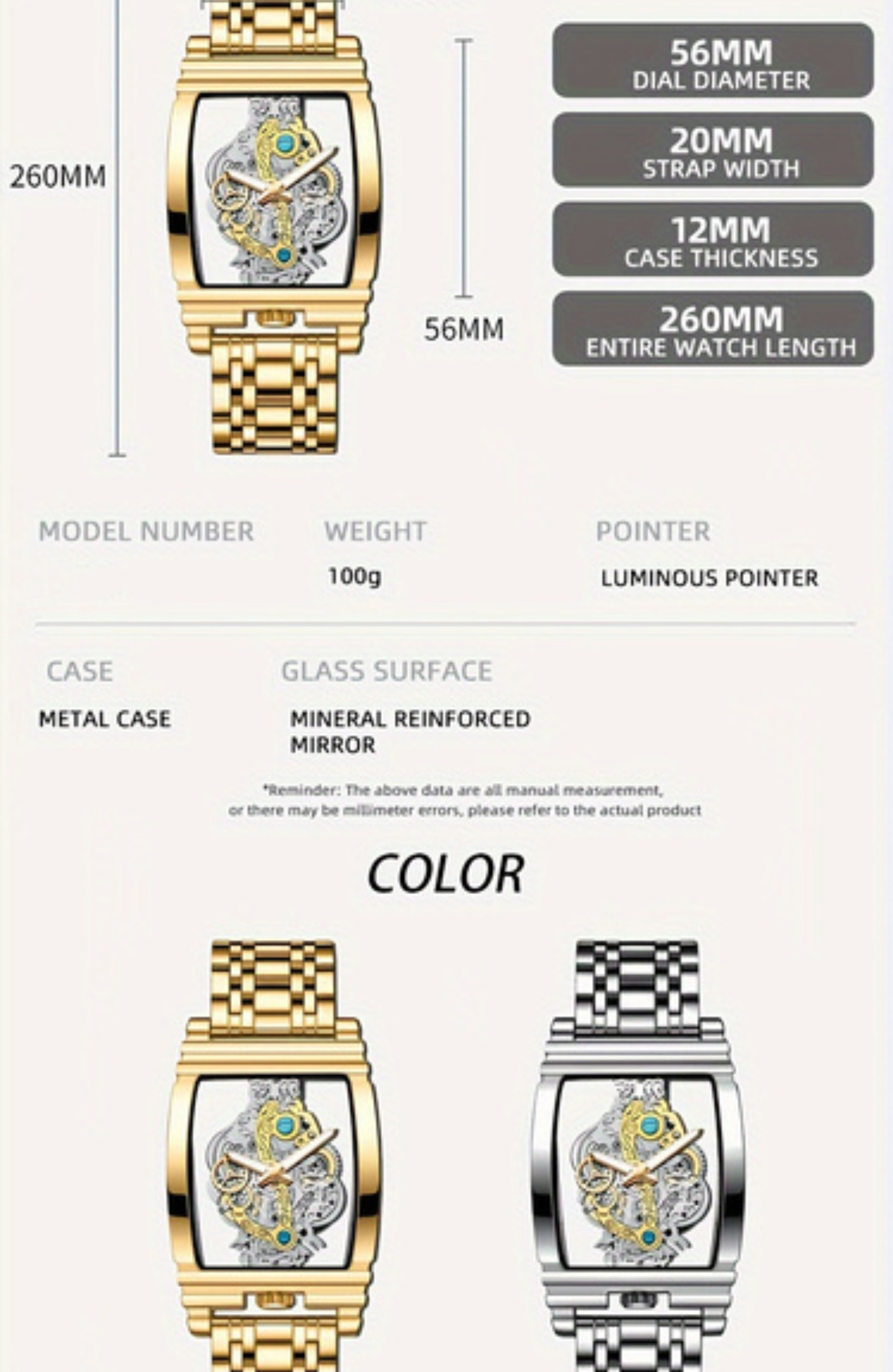 Sleek Luxury Men's Quartz Watch - Stainless Steel Band, Luminous Dial, Hollow-Out Design, Folding Clasp