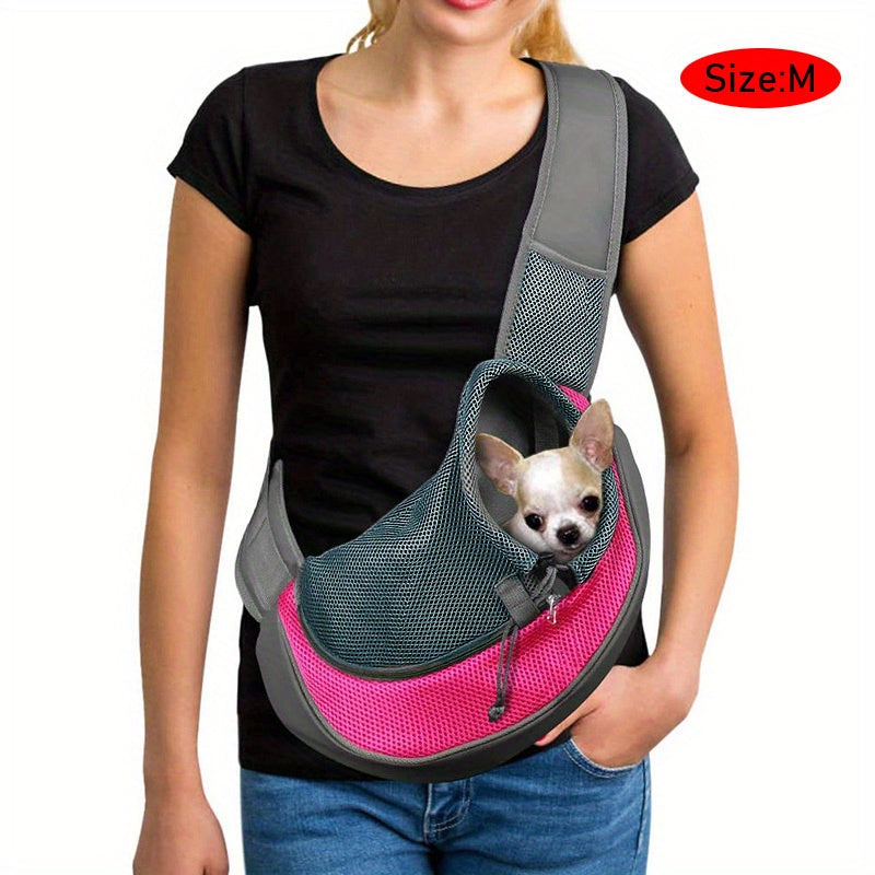 High-Visibility Reflective Pet Sling Carrier - Soft-Breathable Mesh, Secure Travel Companion for Puppies, Kittens & Small Animals - Perfect for Outdoor Adventures