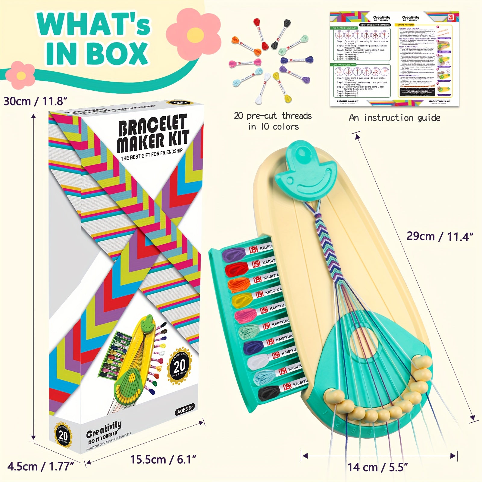 Friendship Bracelet Making Kit Toys, Kids Jewelry Making Kit, Gifts For Girls 8-12-Christmas/ Halloween/Thanksgiving Day