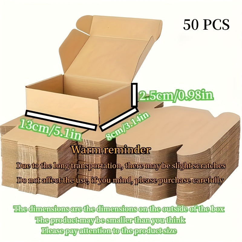 50pcs Brown Corrugated Mailer Boxes, 5.91x3.94x1.57inch, Triple Layer Extra Hard, Lid Included for Shipping Crafts, Electronics, Fragile Items - No Odor, Ideal for Small Businesses and Gift Packaging, Shipping Supplies | Neut