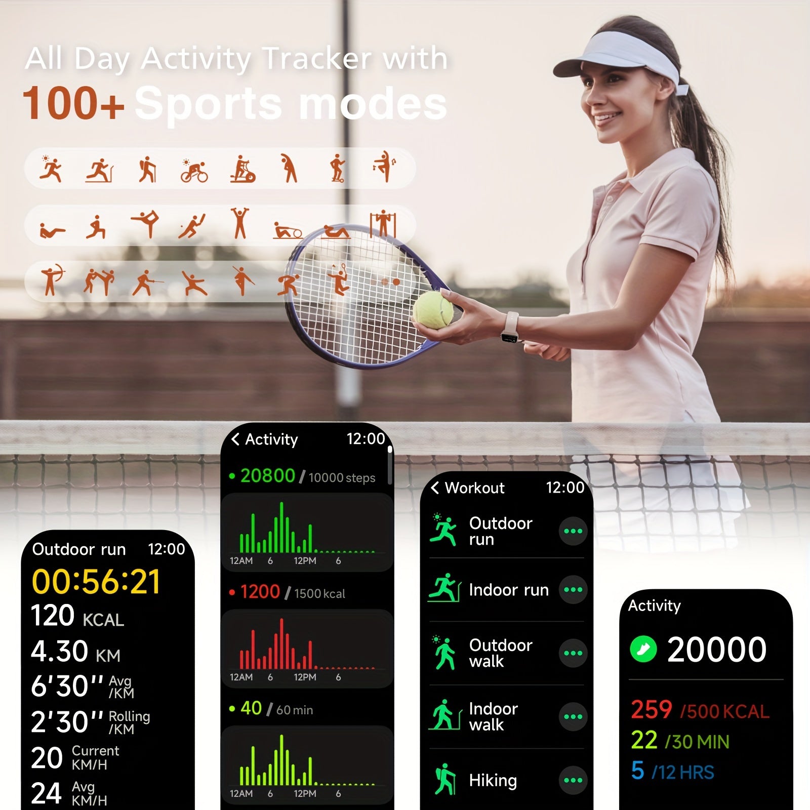 FUVEHA Smart Watch, Compatible With Android And For iPhone, Sports Electronics With Remote Camera, Men's Watch With Wireless Call And Text Reminder, Built-in Activity Fitness Tracker For 100 Sports