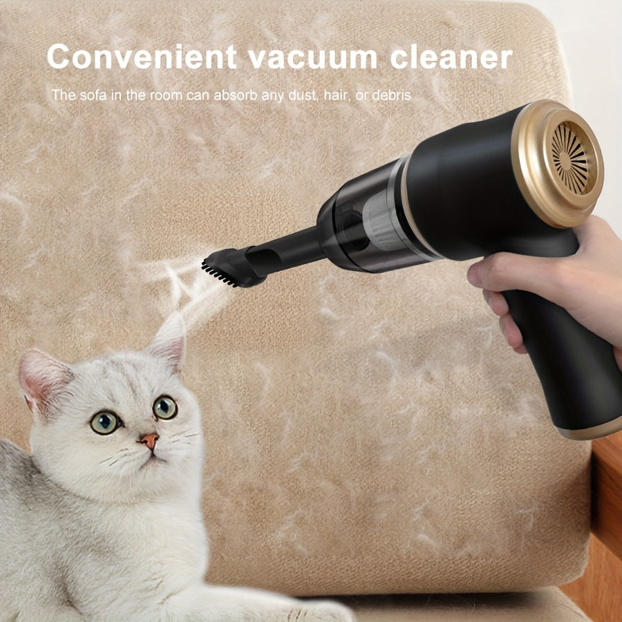 Handheld wireless portable vacuum cleaner, rechargeable, 2000 * 2 milliampere battery, suction force 5000Pa, integrated blowing and suction, suitable for multifunctional high-power small home appliance vacuum cleaners in auto