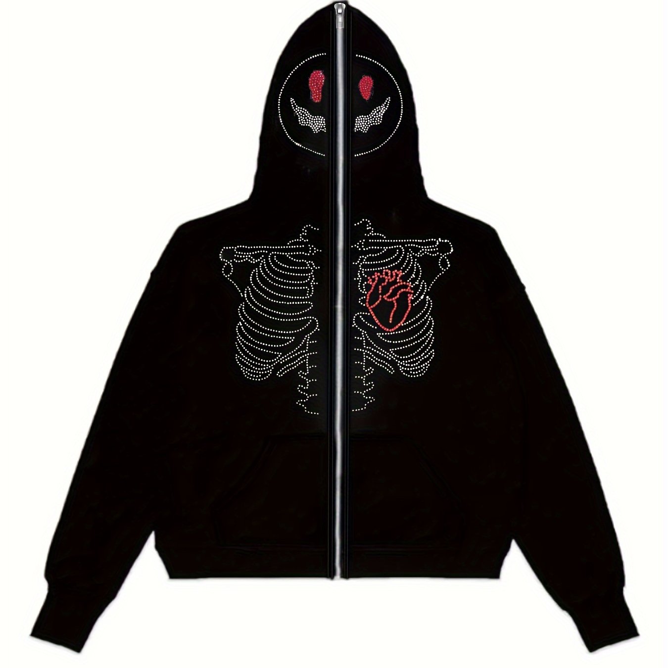 Halloween Graphic Pattern Zip-up Hoodie, Casual Long Sleeve Jacket, Women's Clothing
