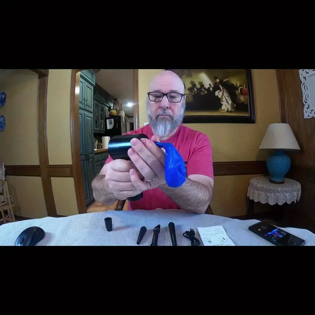 4000mAh Rechargeable Portable 3-Speed Electric Air Duster with LED Light, Cordless, Fast Charge, Ideal for Keyboards & Electronics, Black