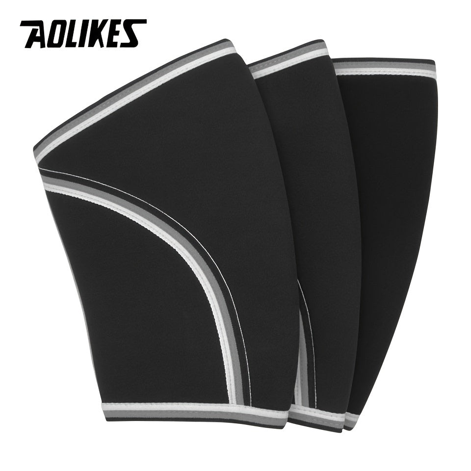 1pair AOLIKES Knee Support Sleeves - 7mm/0.28in Neoprene Compression Sports Protector for Men and Women, Enhancing Performance and Reducing Injury Risk