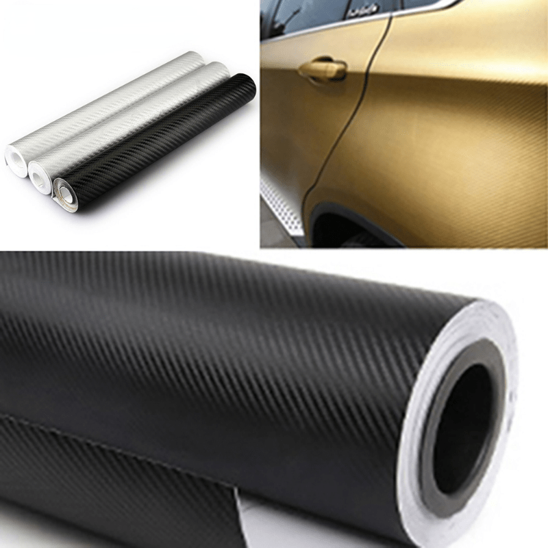 30x127cm 11.81x50inch Waterproof 3D Carbon Fiber Vinyl Wrapping Film for Car, Motorcycle & Automobiles - DIY Styling Accessory