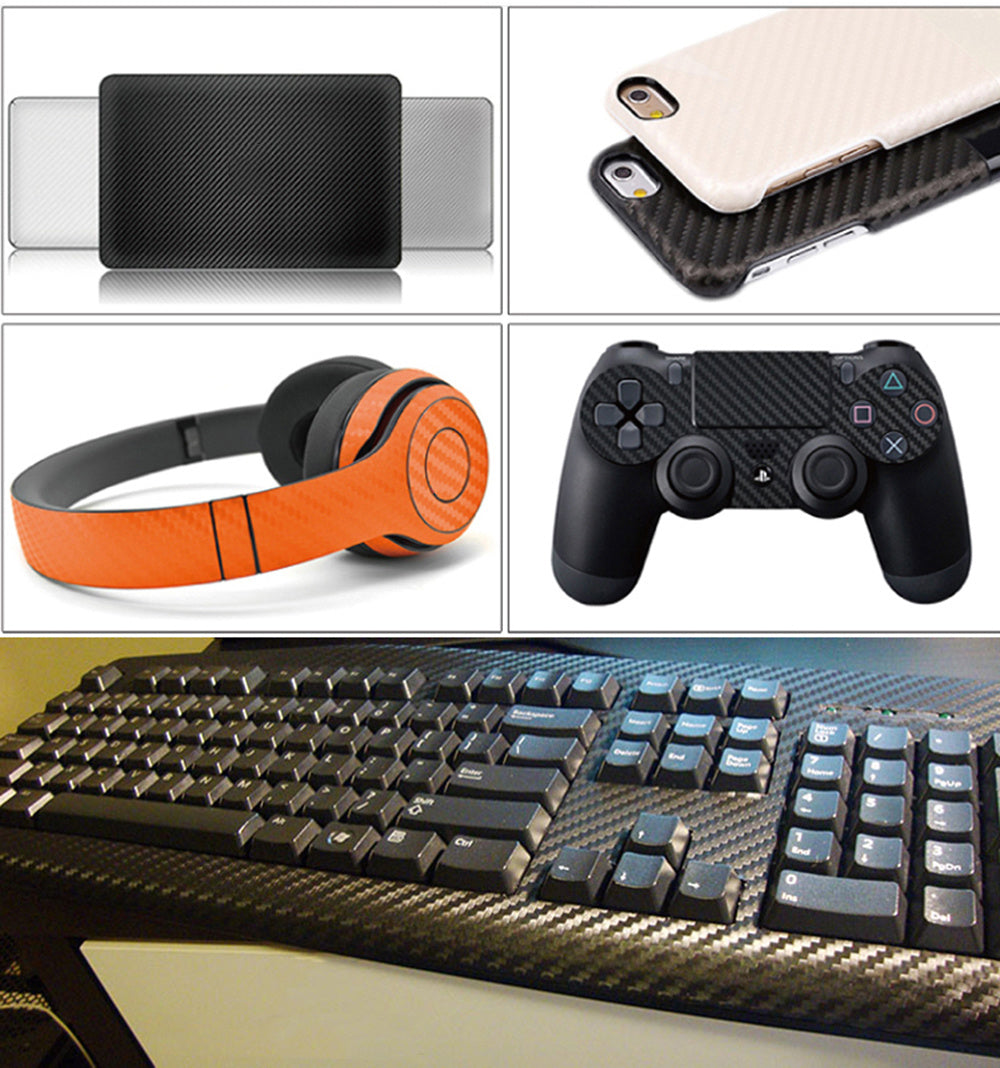 30x127cm 11.81x50inch Waterproof 3D Carbon Fiber Vinyl Wrapping Film for Car, Motorcycle & Automobiles - DIY Styling Accessory