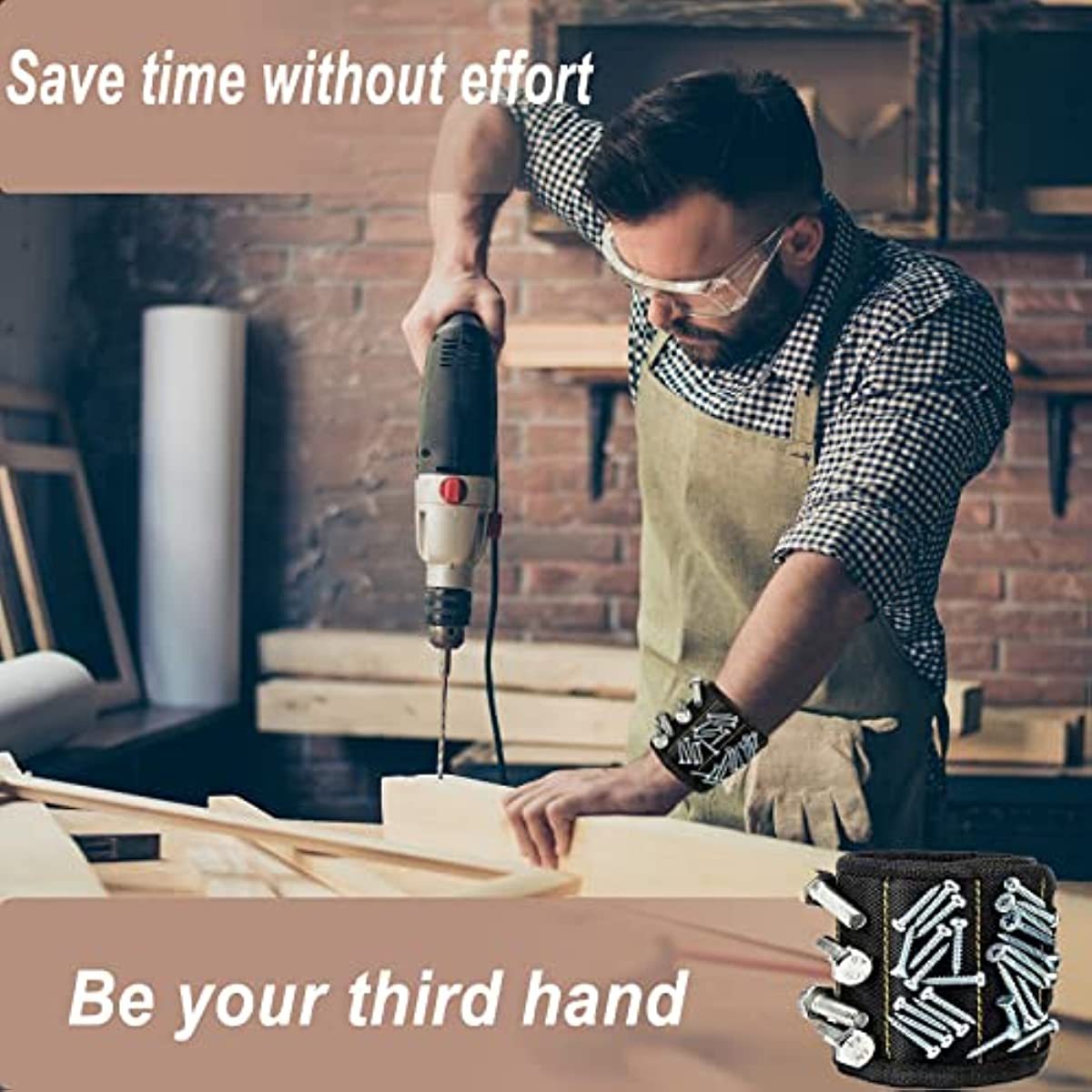 Magnetic Tool Wristband For Holding Screws, Nails, Drill Bits, And Small Tools - Ideal For Home Improvement And Repairs