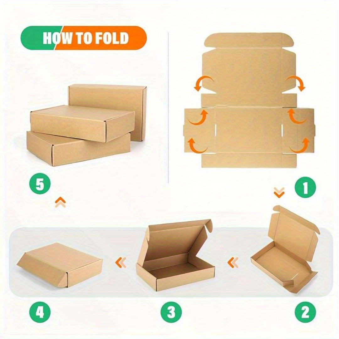 50pcs Brown Corrugated Mailer Boxes, 5.91x3.94x1.57inch, Triple Layer Extra Hard, Lid Included for Shipping Crafts, Electronics, Fragile Items - No Odor, Ideal for Small Businesses and Gift Packaging, Shipping Supplies | Neut