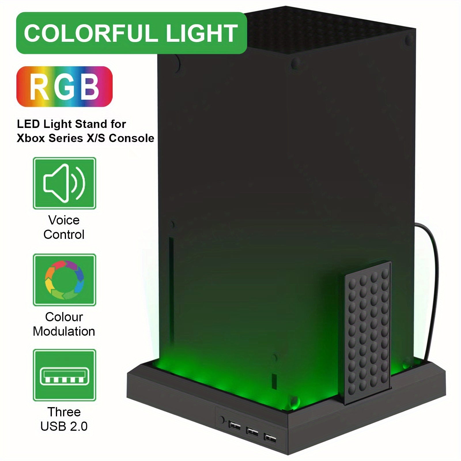X/S Console RGB Ambient Lighting Base - USB Powered, PVC Material, Includes Electronics & Motherboard for Enhanced Gaming Experience