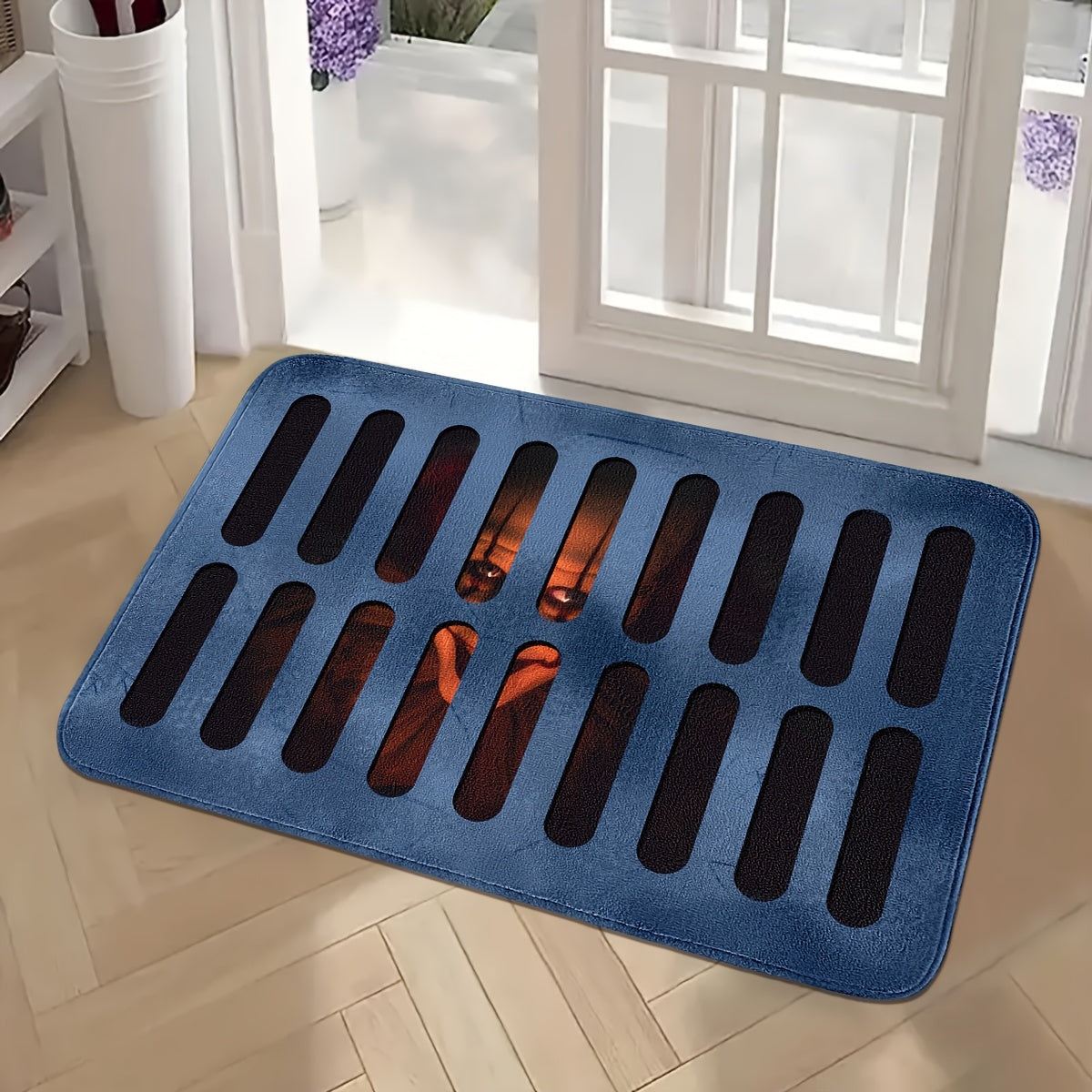 Spooky Halloween Clown Sewer Print Door Mat - Non-Slip, Stain-Resistant Polyester Rug for Home Decor, Perfect for Bedroom, Living Room, Kitchen Entrance