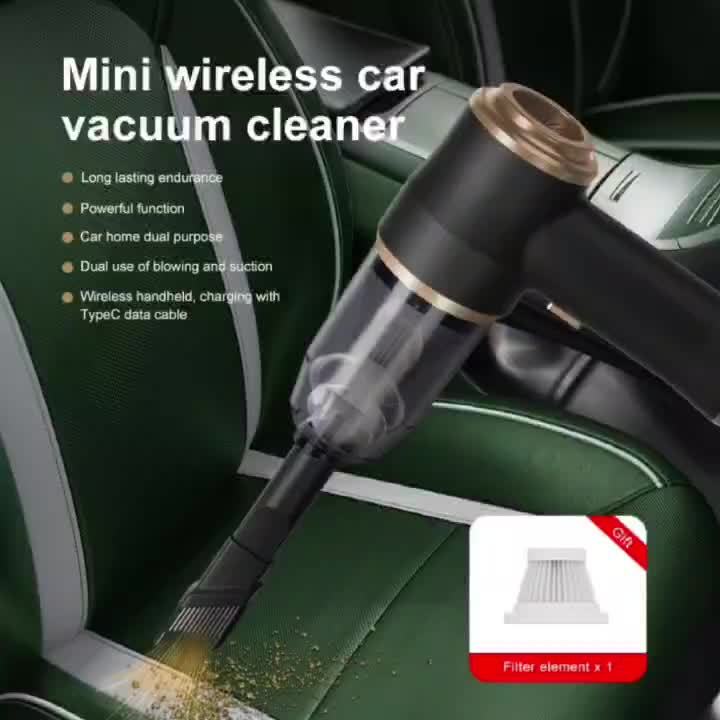 Handheld wireless portable vacuum cleaner, rechargeable, 2000 * 2 milliampere battery, suction force 5000Pa, integrated blowing and suction, suitable for multifunctional high-power small home appliance vacuum cleaners in auto