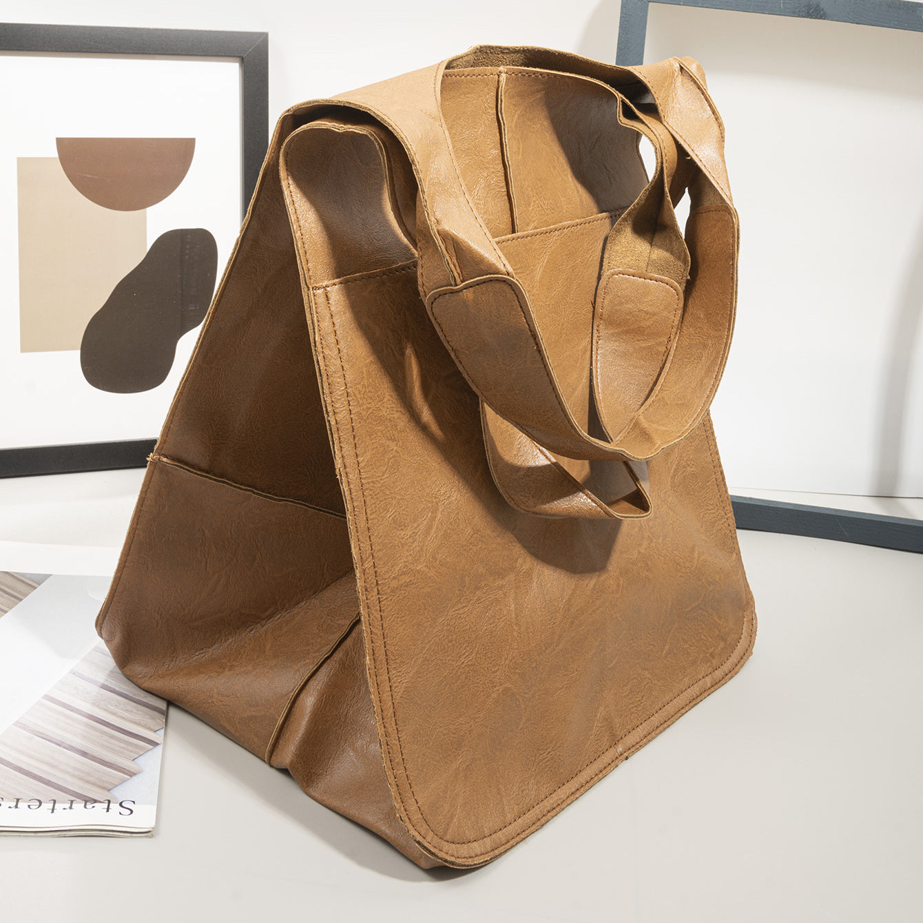 [High Capacity] Retro Handmade Large Beach Tote Bag | 1pc | Synthetic | High Capacity Zipper | Beach Accessory | Women | Retro Style | Sturdy Construction