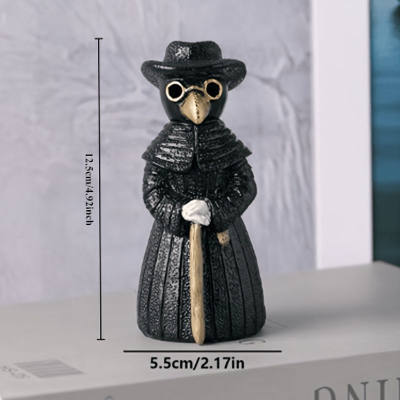 Resin Raven Figurine Aromatherapy Burner - Handcrafted Indoor Decorative Statue for Various Room Types, Smoke-Backflow Incense Holder for Halloween & Gothic Art Enthusiasts, No Electricity Required