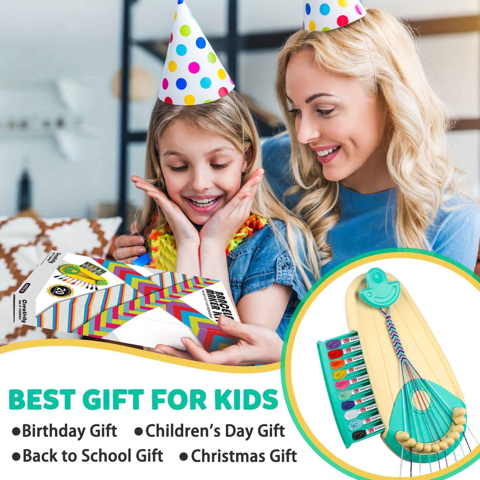 Friendship Bracelet Making Kit Toys, Kids Jewelry Making Kit, Gifts For Girls 8-12-Christmas/ Halloween/Thanksgiving Day