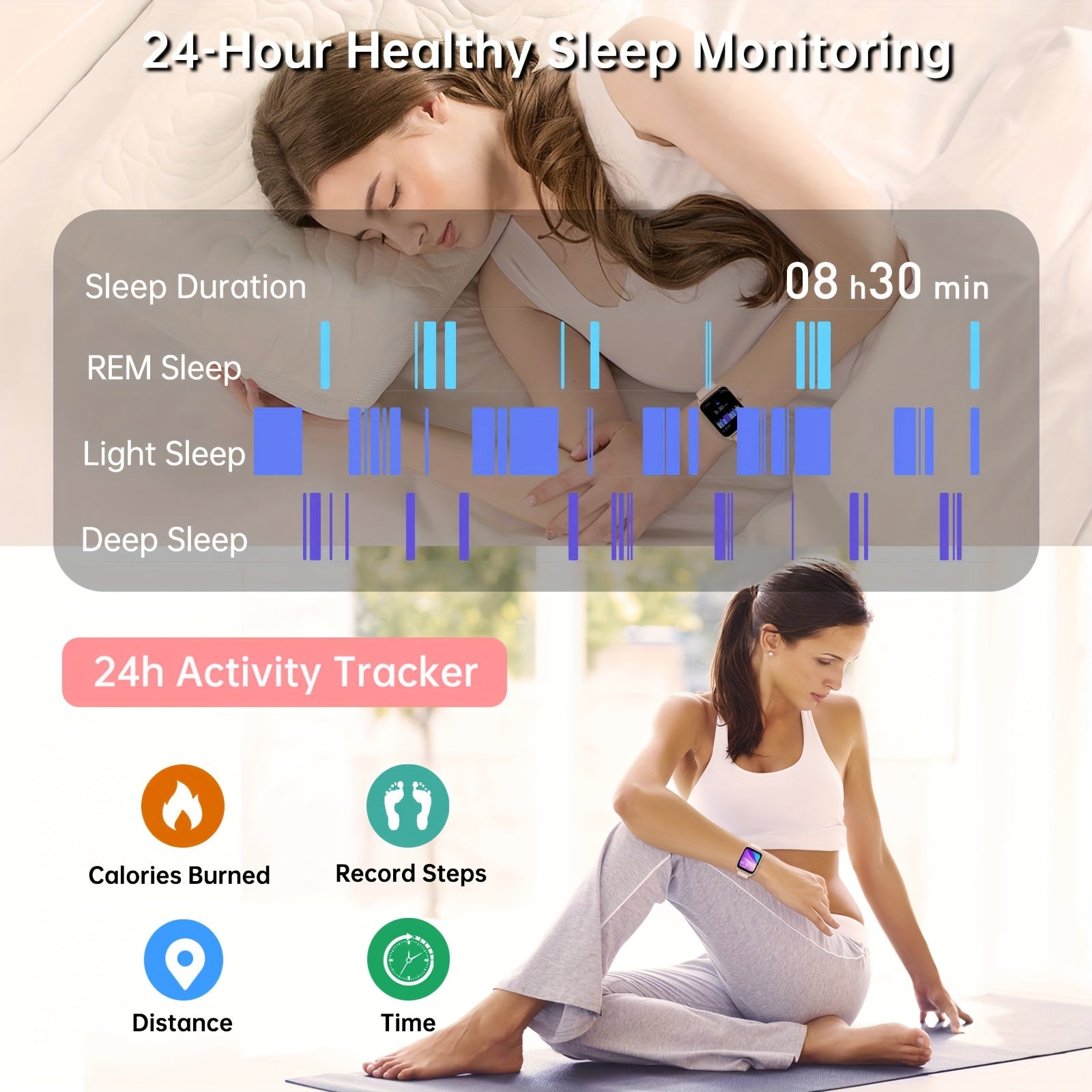 FUVEHA Smart Watch, Compatible With Android And For iPhone, Sports Electronics With Remote Camera, Men's Watch With Wireless Call And Text Reminder, Built-in Activity Fitness Tracker For 100 Sports