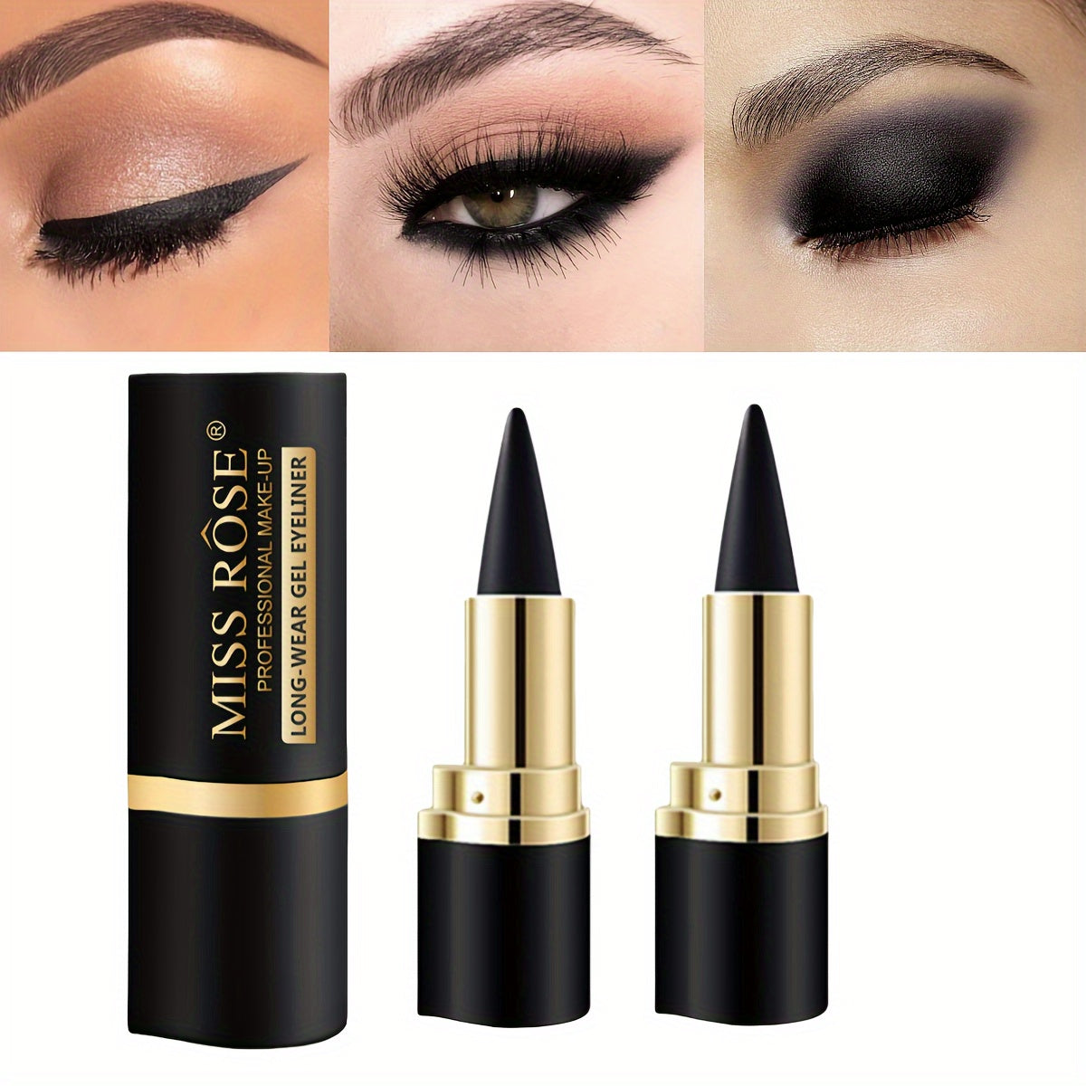 [Popular Choice] 2-Piece Kajal Eyeliner & Eyeshadow Duo - Effortless Application for Stunning Cat Eye & Smoky Looks - Ideal for Halloween & Daily Glam