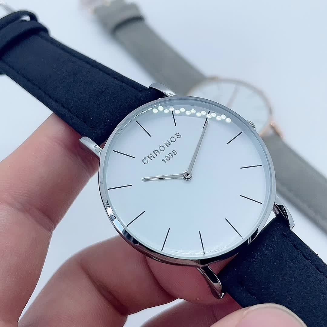 CHRONOS Men'S Classic Minimalist Watch - High Quality up to 1181.1inch, Quartz Movement Watch with Black Strap, Everyday & Formal Wear for Business, Sports, Gifts - Ideal for Men, Students, Professionals - Birthday/Christmas