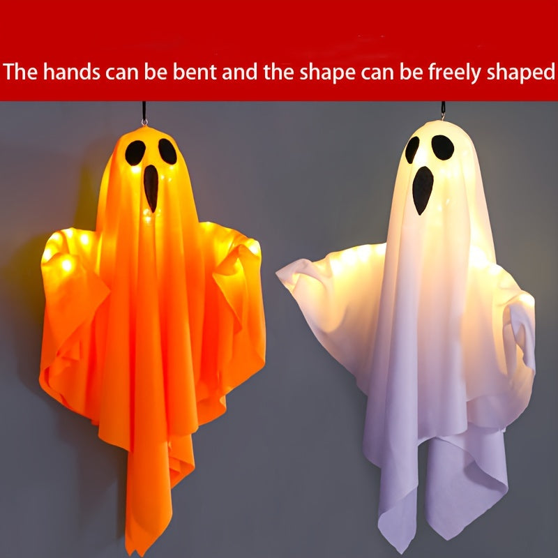 20-Inch Halloween LED Light with Hanging Rope - Spooky Fabric Decor for, Trees & Porch, 3 Flashing Modes, Battery Included