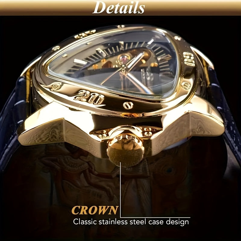 [Cobra Triangle Mechanical Watch] Cobra Triangle Mechanical Watch - High-Value Light Luxury Watch for Men - Fashionable Business Casual Personality Cool Trendy Street Men's Watch