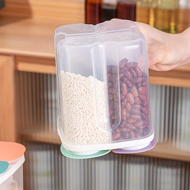 1pc Large Capacity Moisture-Proof Cereal Jar with Divided Compartments - Food Jars & Canisters for Home Kitchen Storage, Airtight Freshness Keeper, Easy Organization, and Space-Saving Design