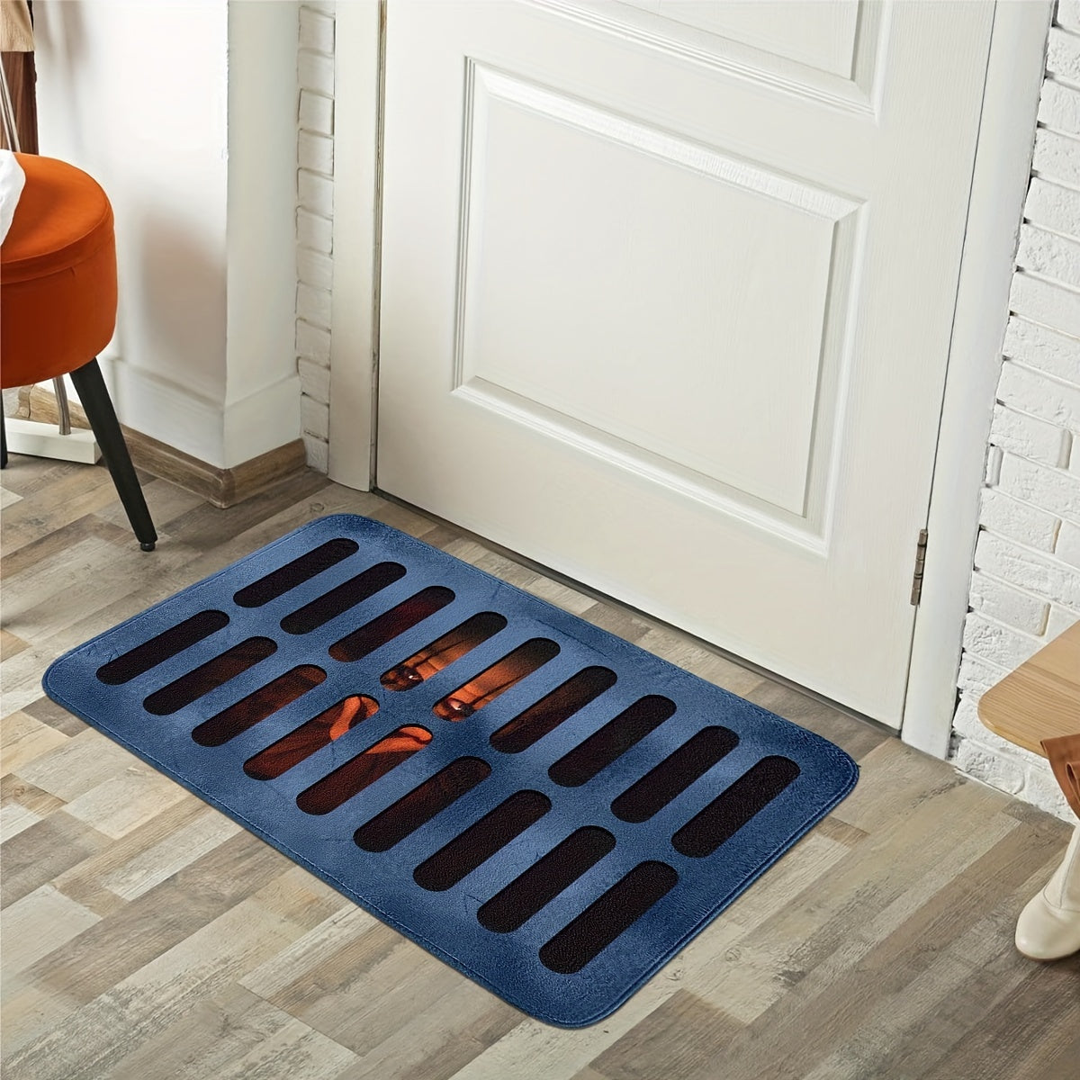 Spooky Halloween Clown Sewer Print Door Mat - Non-Slip, Stain-Resistant Polyester Rug for Home Decor, Perfect for Bedroom, Living Room, Kitchen Entrance