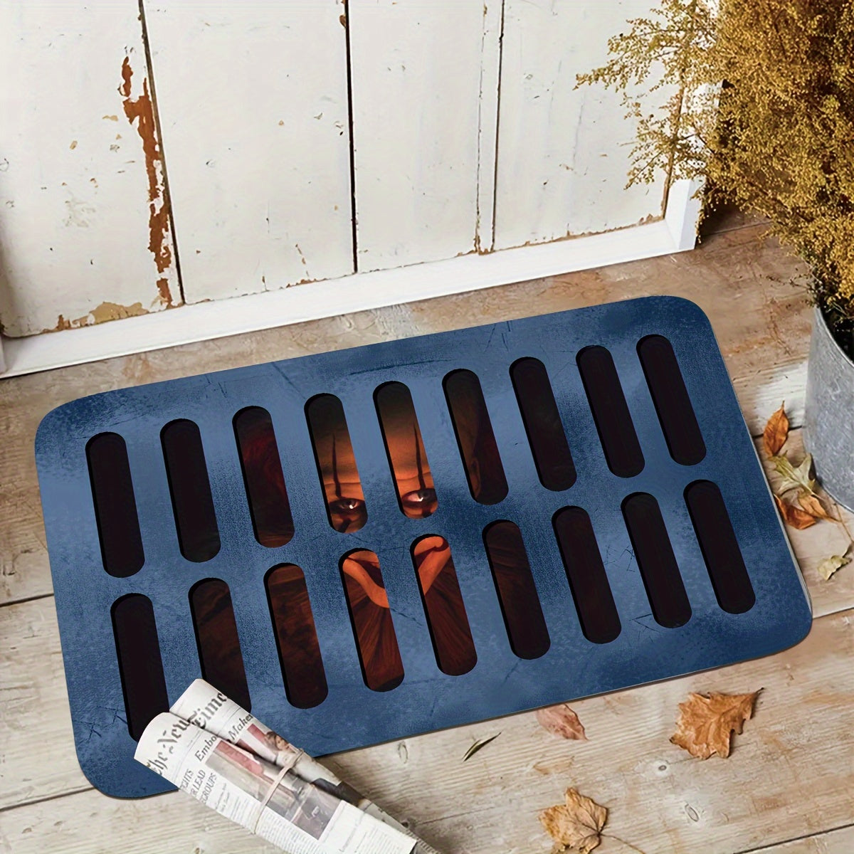 Spooky Halloween Clown Sewer Print Door Mat - Non-Slip, Stain-Resistant Polyester Rug for Home Decor, Perfect for Bedroom, Living Room, Kitchen Entrance