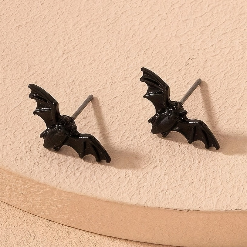 Stylish Personality Gothic Bat Earrings Halloween Accessories Jewelry Gift