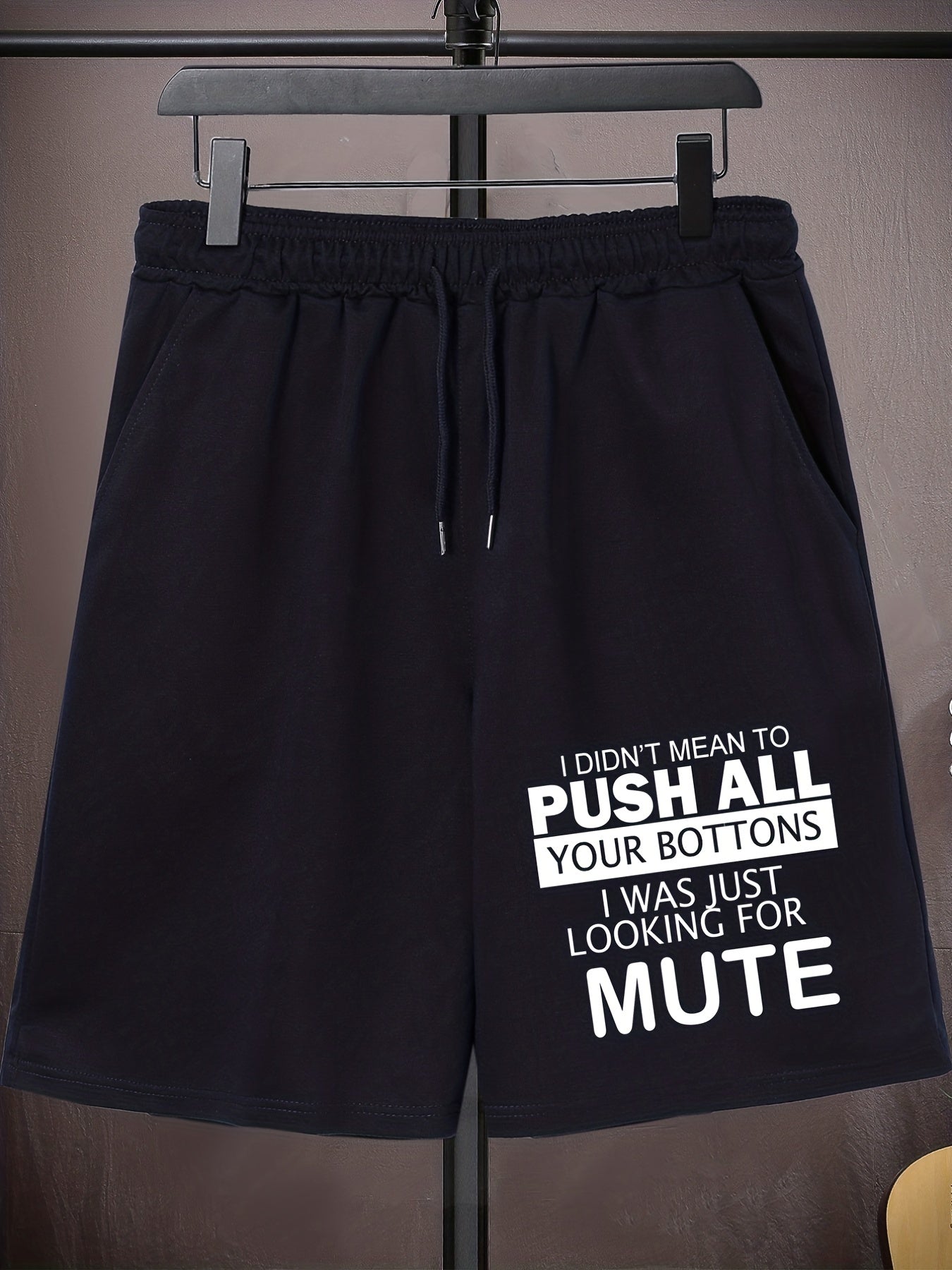 Men's Plus Size Drawstring Shorts, Alphabets Print Oversized Elastic Short Sports Pants For For Big And Tall Guys, Spring & Summer Clothing