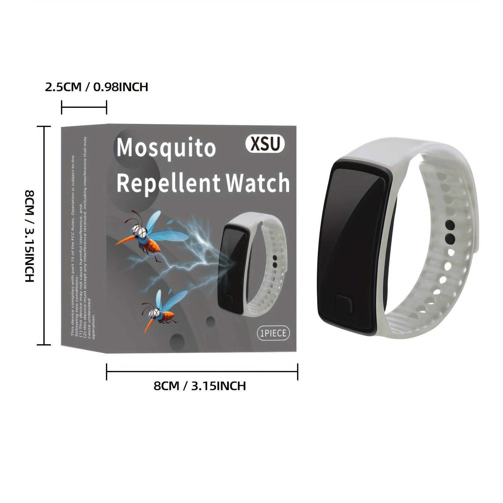 Physical Mosquito Repellent Bracelet, Electronic Watch for Mosquitoes, Summer Insect Repeller, Men's Watch, Women's Watch, Silicone Watch, Outdoor Mosquito Repellent Bracelet, Camping Mosquito Repellent Electronic Watch, Home