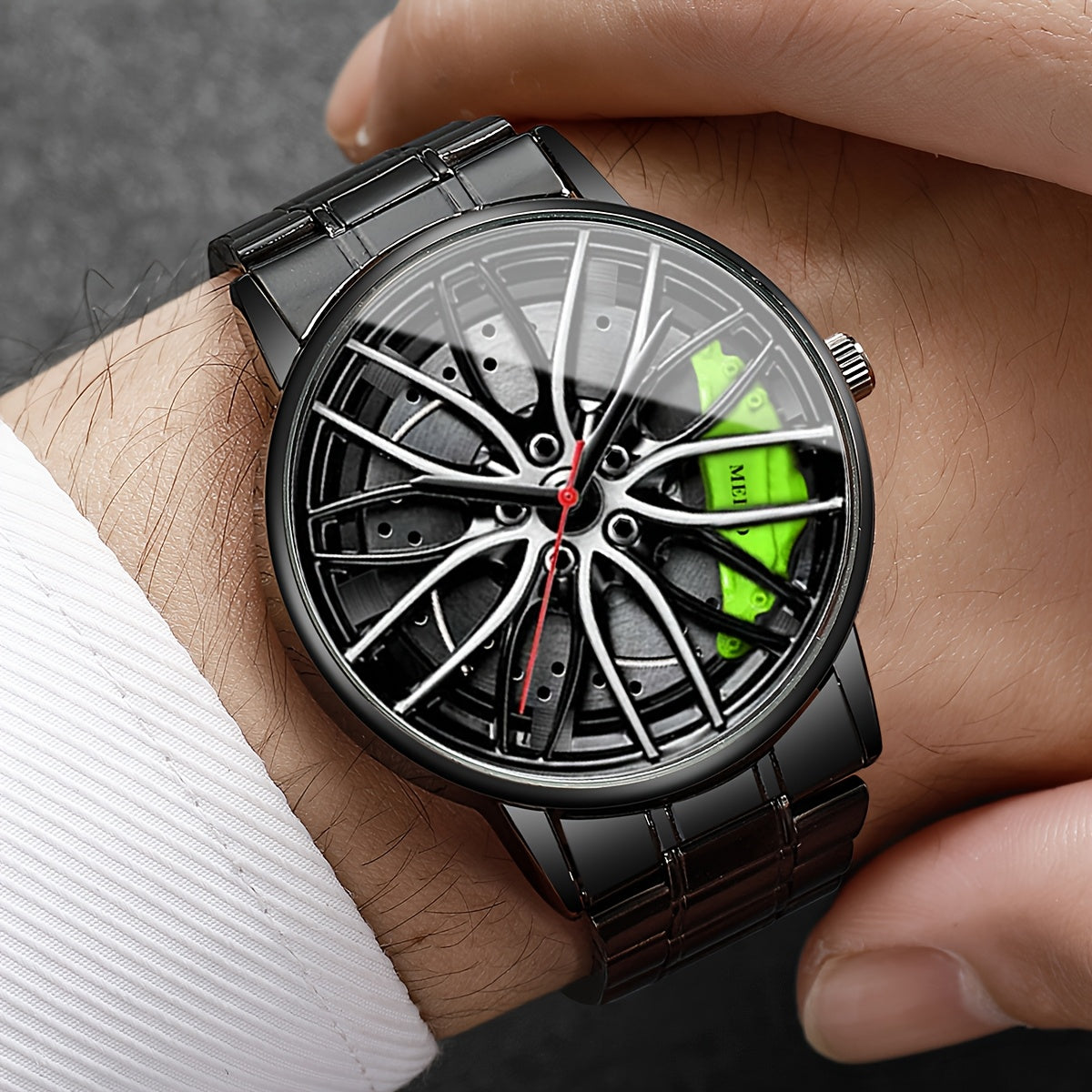 Men'S Watch, Fashion Casual Sports Wheel Hub Watch Dial Classic Business High-end Quartz Wrist Watch (1pc/set) without Box