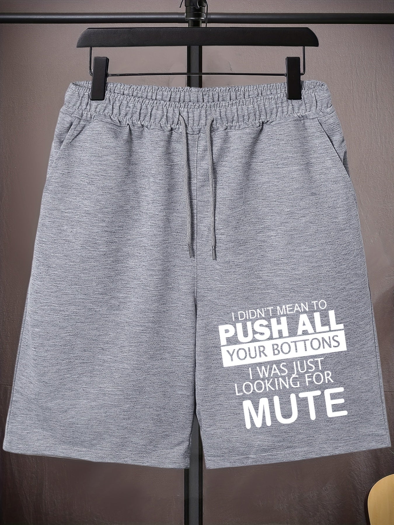 Men's Plus Size Drawstring Shorts, Alphabets Print Oversized Elastic Short Sports Pants For For Big And Tall Guys, Spring & Summer Clothing