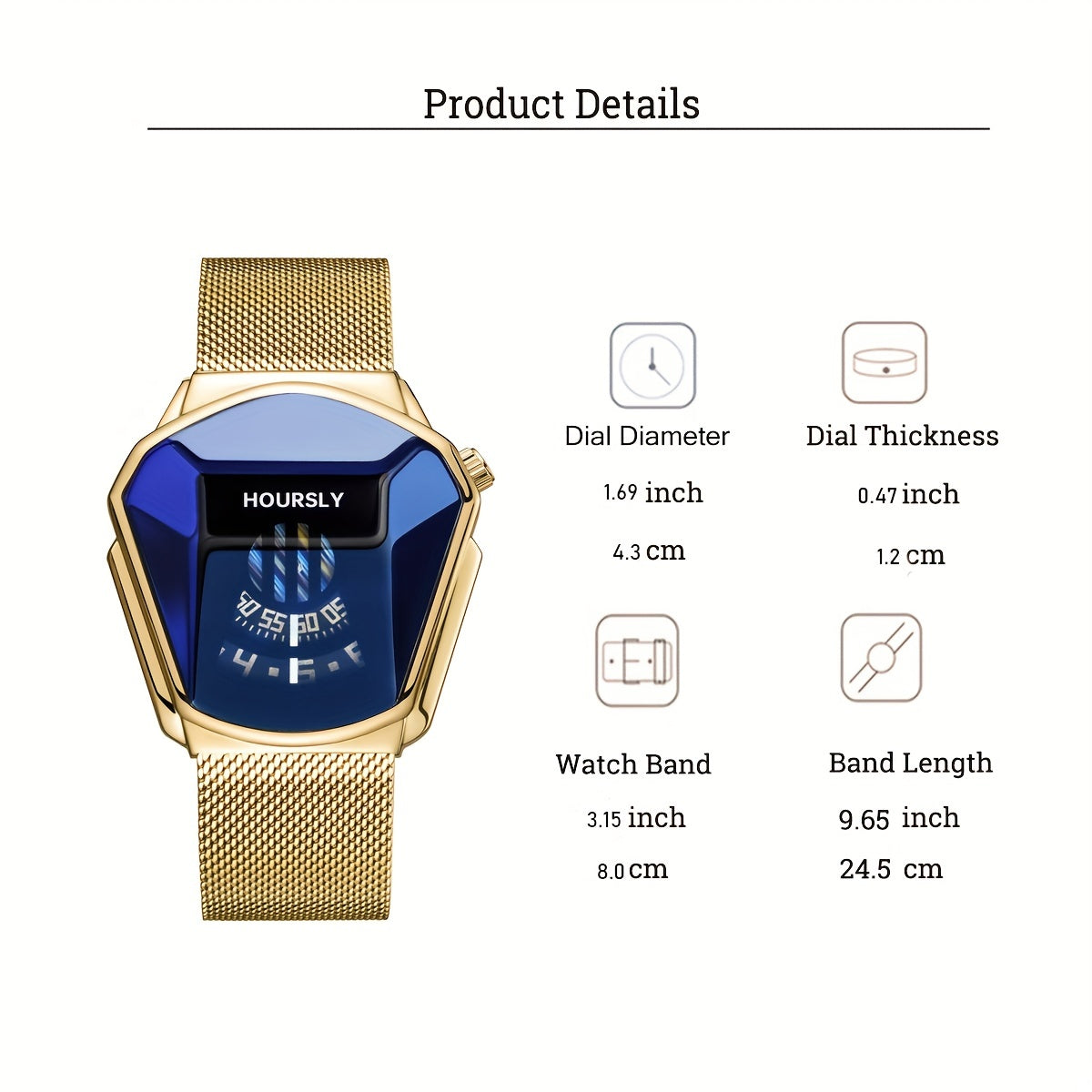 Men's Watch With A Unique Large Dial, Quartz Watch For Men, Racing Steel Strap Set