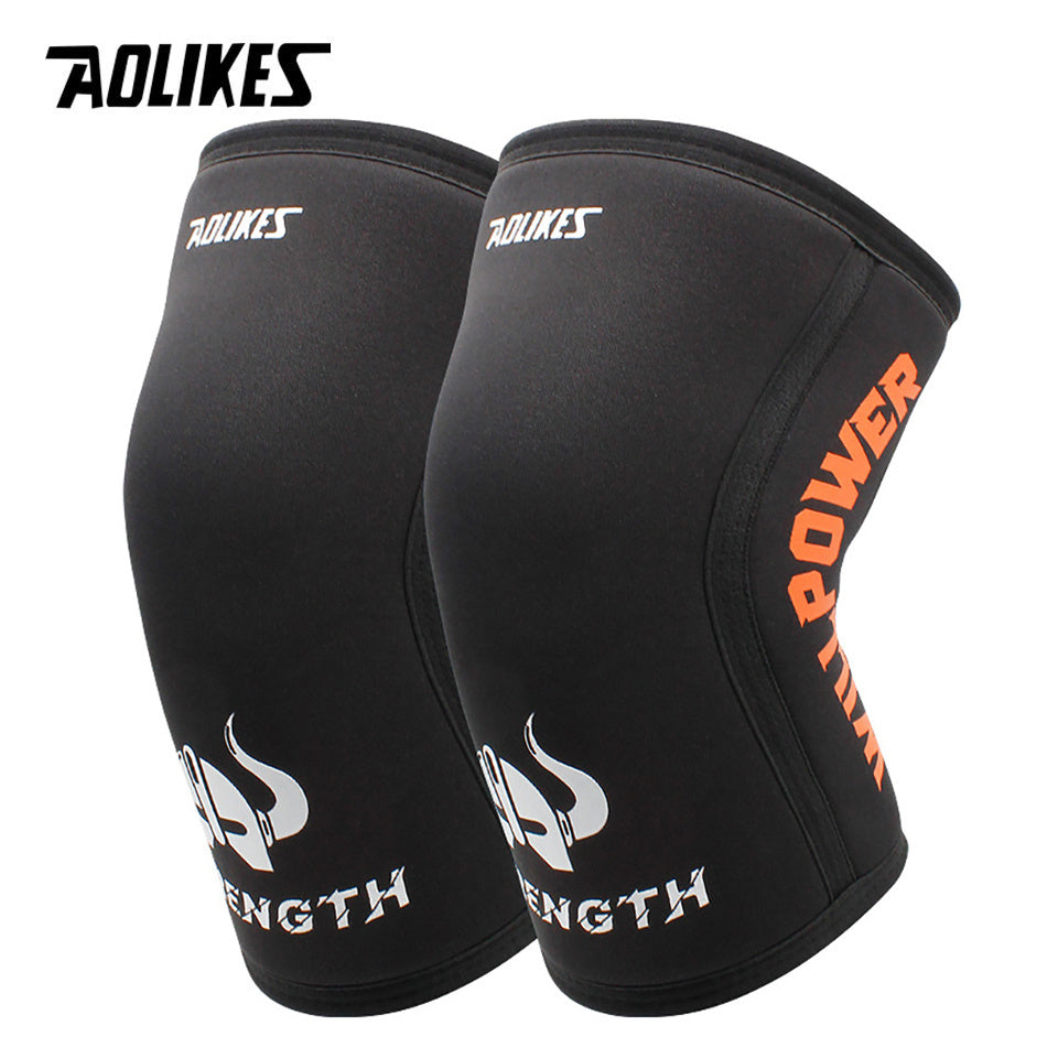 1pair AOLIKES Knee Support Sleeves - 7mm/0.28in Neoprene Compression Sports Protector for Men and Women, Enhancing Performance and Reducing Injury Risk