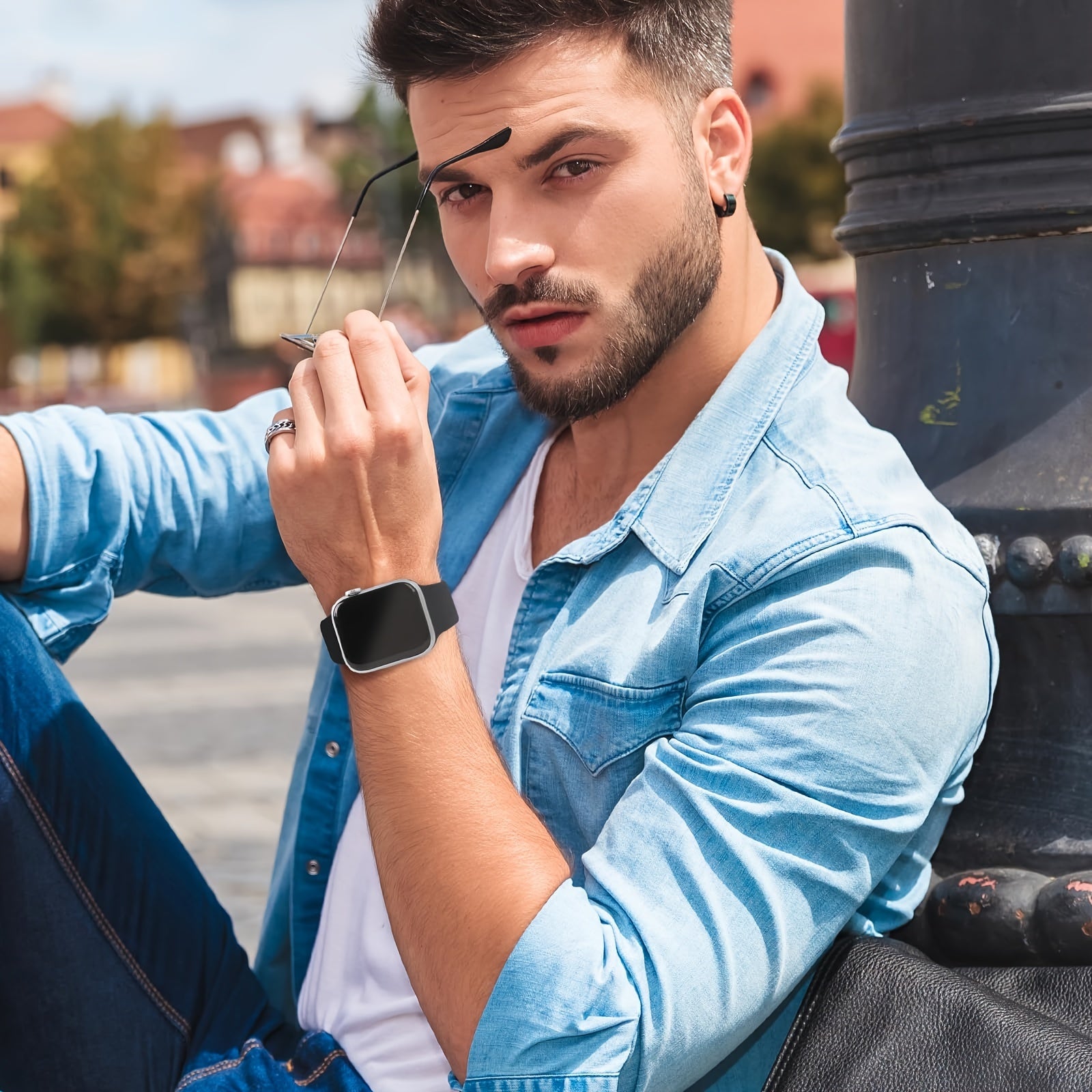 Apple Watch Compatible Silicone Straps: 7 Colors for 38mm, 40mm, 41mm, 42mm, 44mm, 45mm, 49mm Watches - Butterfly Clasp, Casual Style