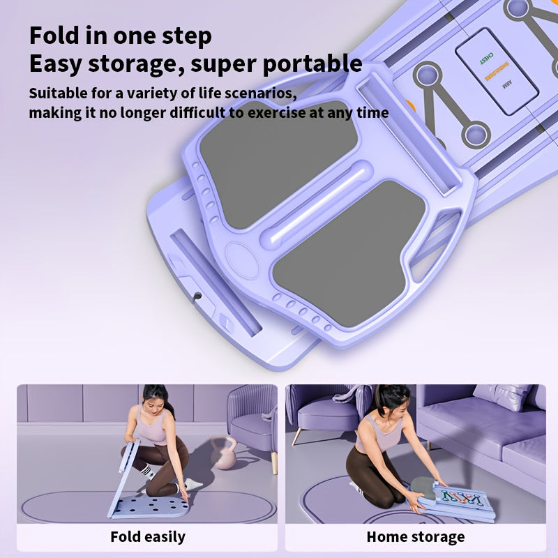 8-in-1 Home Gym Fitness Set with Abdominal Trainer, Balance Board, Resistance Bands, Yoga Mat & Pull-Up Bars - Full-Body Workout System for Core Strength, Cardio, Pilates, Sliding/Running Training - Manual Operation, No Batte