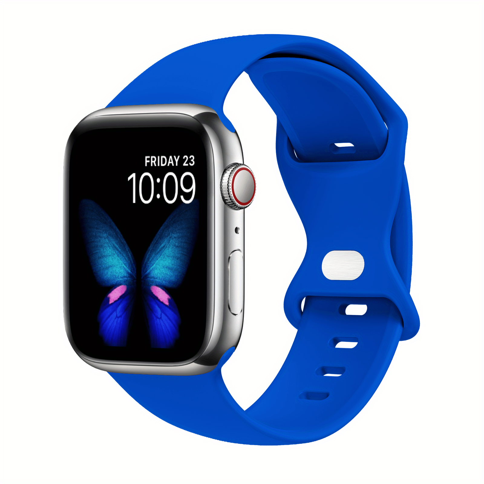 Apple Watch Compatible Silicone Straps: 7 Colors for 38mm, 40mm, 41mm, 42mm, 44mm, 45mm, 49mm Watches - Butterfly Clasp, Casual Style