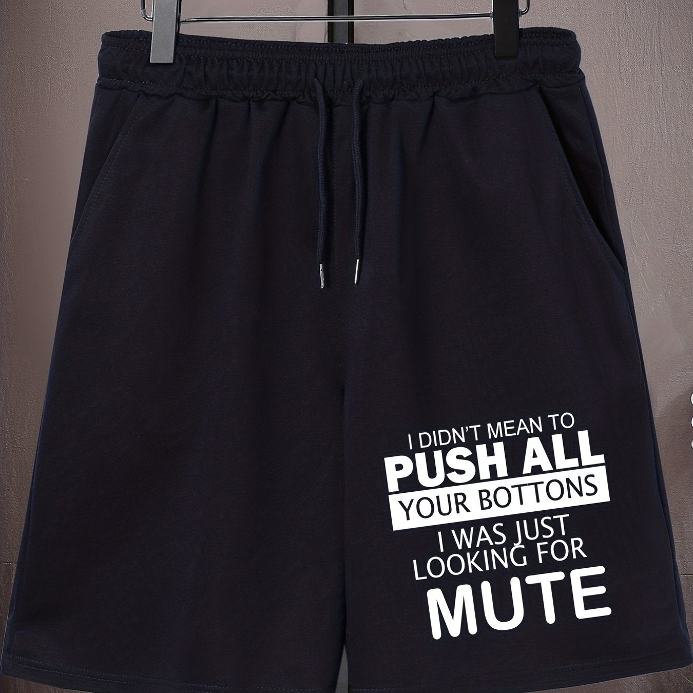 Men's Plus Size Drawstring Shorts, Alphabets Print Oversized Elastic Short Sports Pants For For Big And Tall Guys, Spring & Summer Clothing