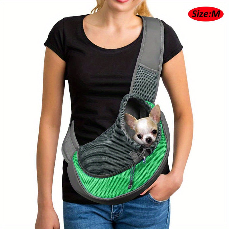 High-Visibility Reflective Pet Sling Carrier - Soft-Breathable Mesh, Secure Travel Companion for Puppies, Kittens & Small Animals - Perfect for Outdoor Adventures