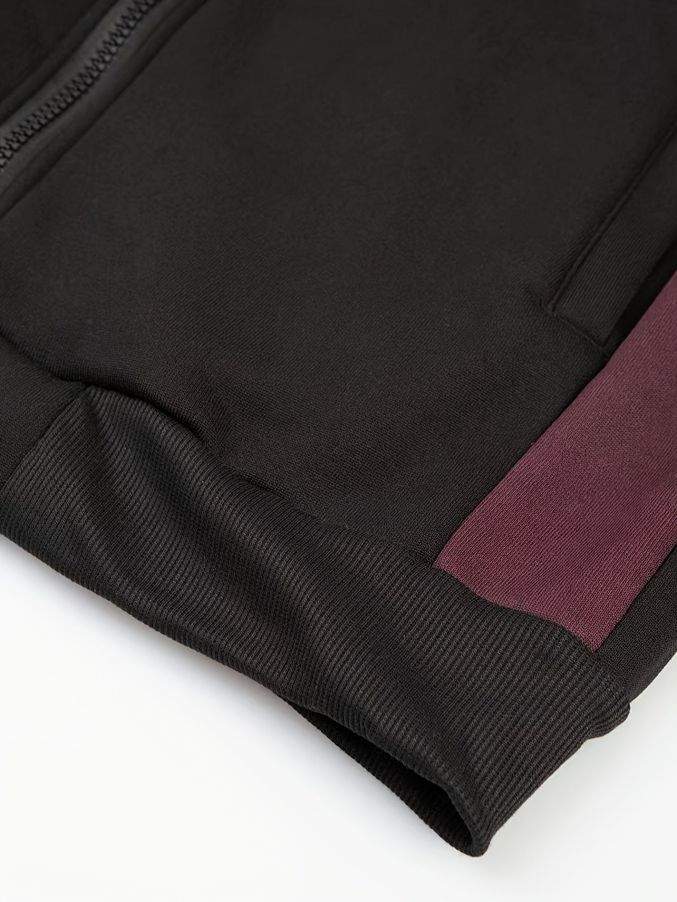 Stylish Men's Color Block Varsity Jacket - Water-Resistant Zip-Up Design with Adjustable Hood, Soft Fleece Lining, and Multiple Pockets - Perfect for Casual Outdoor Activities and Sports Events