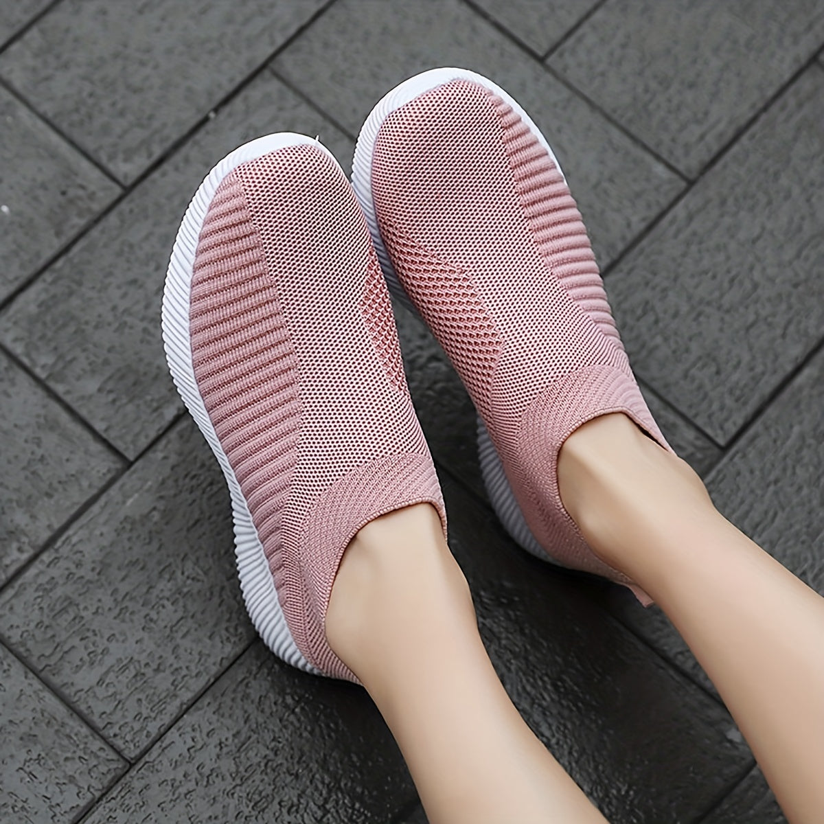 Lightweight Breathable Women's Slip-On Sneakers - Solid Color Low Top Design for Summer Casual Sports Shoes with EVA Sole and Comfort Insole