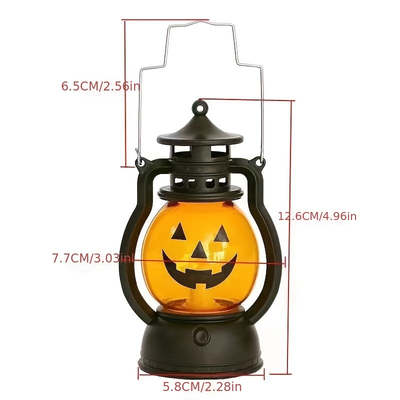 1pc Halloween Oil Lamp, Portable Pumpkin Skull Pony Lantern, Bar Party Atmosphere Light, Halloween Decoration