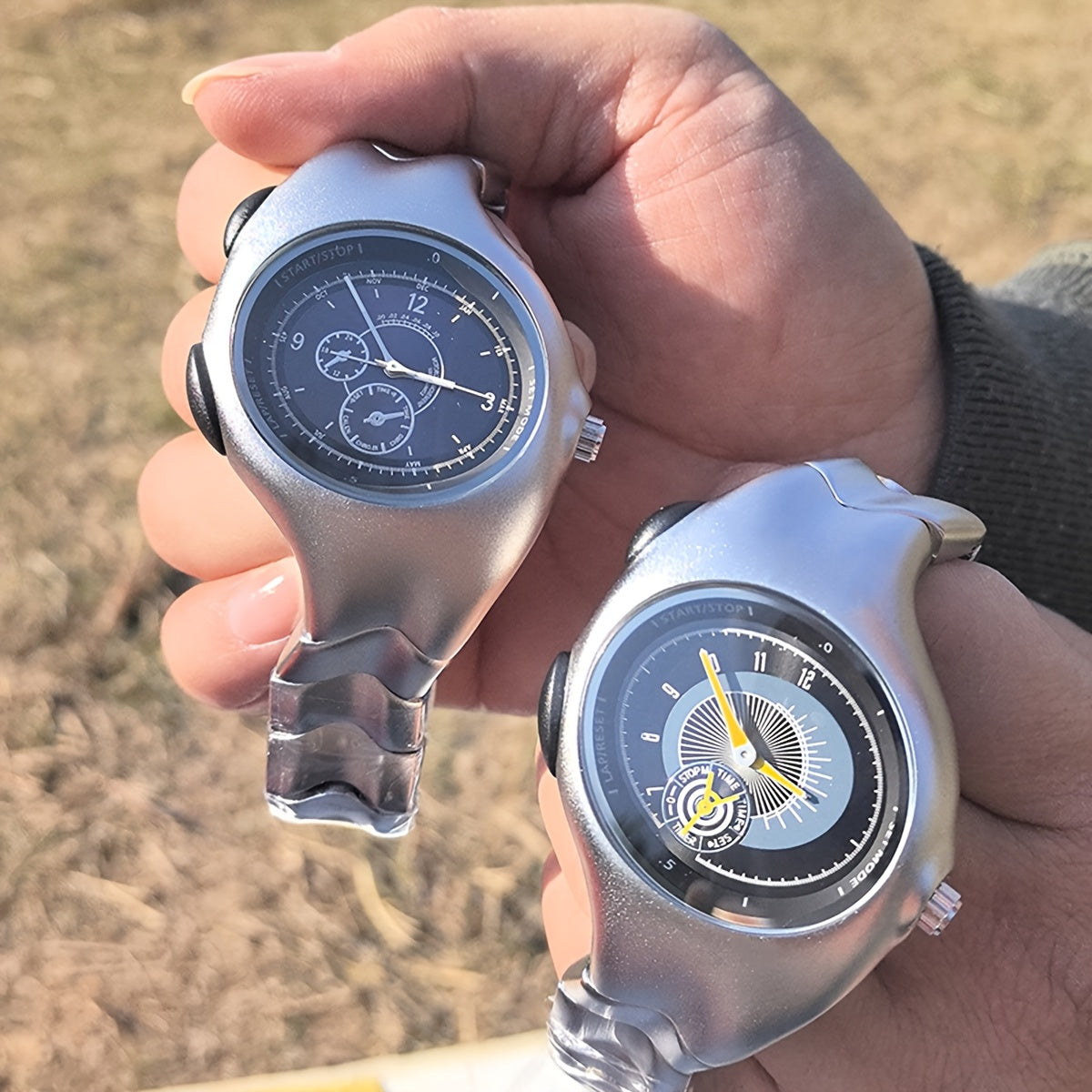 A Uniquely Shaped Y2K Original Men'S Watch, a Non-Mechanical Timepiece with a Twisted Retro Fashion, Vintage High-End, Niche Quartz Wristwatch.