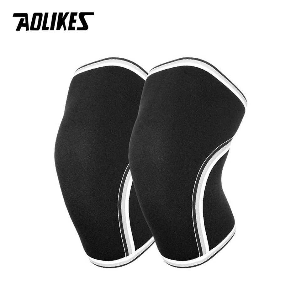 1pair AOLIKES Knee Support Sleeves - 7mm/0.28in Neoprene Compression Sports Protector for Men and Women, Enhancing Performance and Reducing Injury Risk