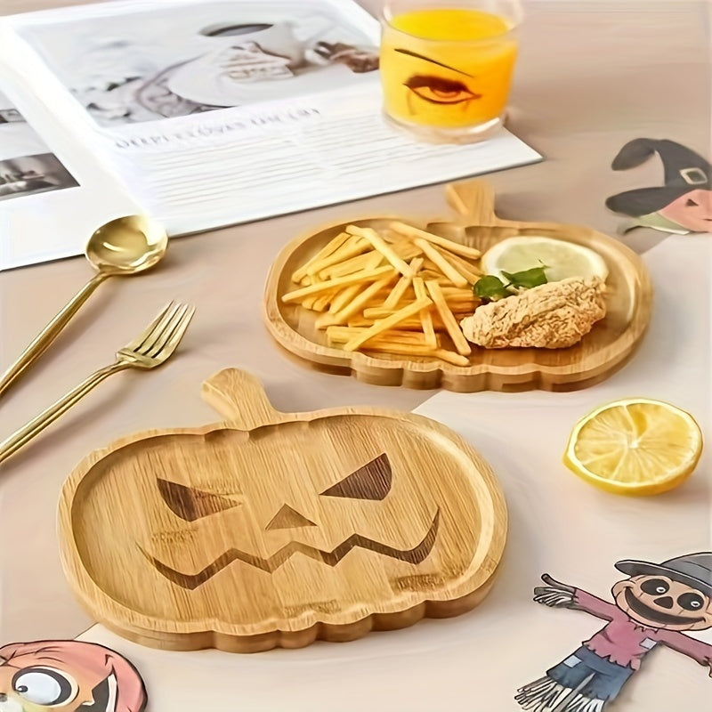 1pc Halloween-Themed Wooden Cutting Board - Easy Clean, Durable, Choose Your Design: Angry Pumpkin or - Perfect for Cheese, Charcuterie & BBQs - Ideal Kitchen Accessory